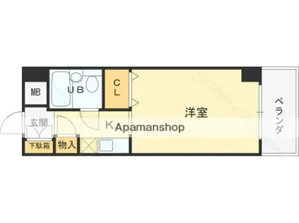 メルベールマウンテンヴィレッジ(ワンルーム/4階)の間取り写真