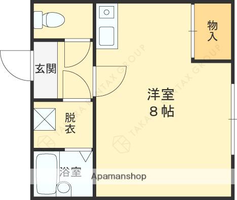 サンハイツ香枦園(ワンルーム/1階)の間取り写真