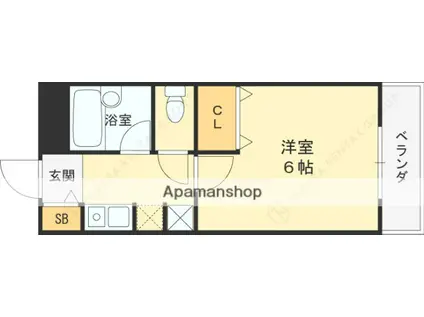 ステラハウス23(1K/2階)の間取り写真