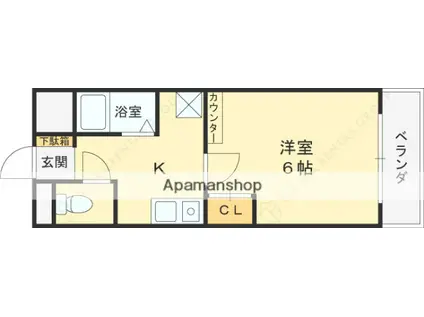 KT-9(1K/4階)の間取り写真
