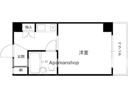 シェルプール弐番館(1K/3階)の間取り写真