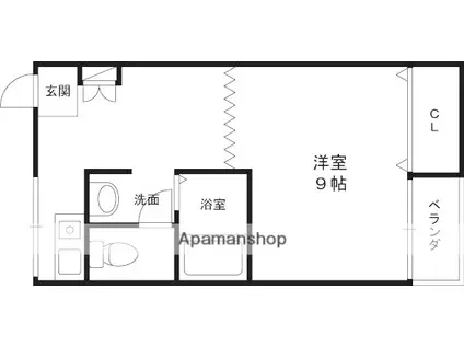 朋成マンション(ワンルーム/3階)の間取り写真