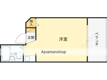 ホワイトコート北口(ワンルーム/1階)の間取り写真