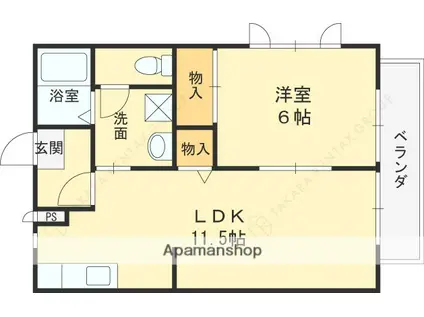 春日ハイツ(1LDK/1階)の間取り写真