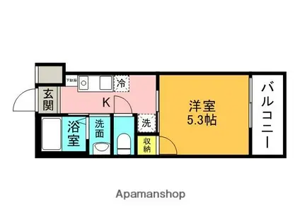 アメニティヒルズⅠ(1K/3階)の間取り写真