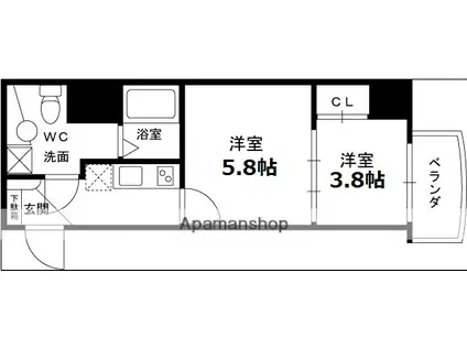 S-FORT西宮(2K/7階)の間取り写真