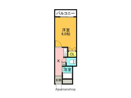 VIVANT青木(1K/4階)の間取り写真