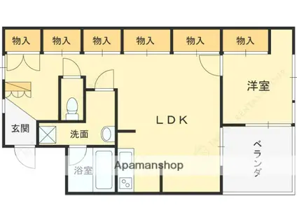 イスズハイツベル芦屋パート2(1LDK/1階)の間取り写真