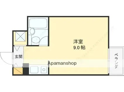 ホーユウコンフォルト芦屋(1K/2階)の間取り写真