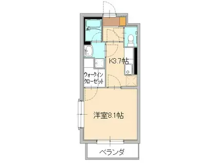 グランドソレイユ(1K/2階)の間取り写真