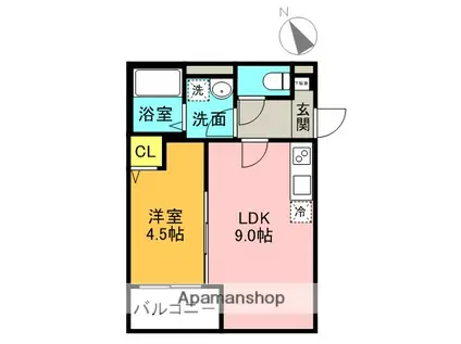 メゾンショコラダブル(1LDK/2階)の間取り写真