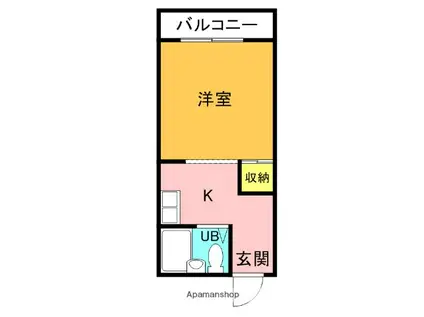 氷室第一ハイツ(1K/3階)の間取り写真