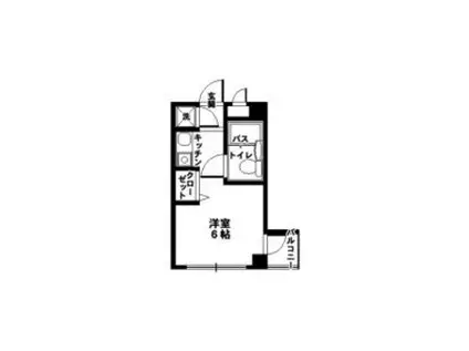 キューブ武庫川Ⅵ(ワンルーム/2階)の間取り写真