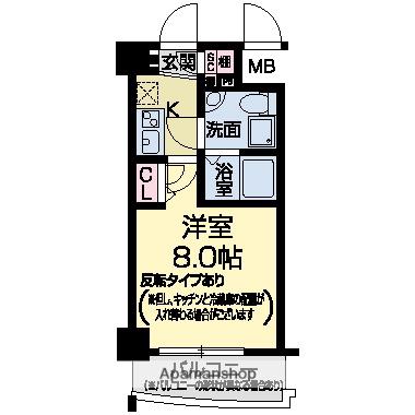 セレニテ甲子園2号棟(1K/7階)の間取り写真