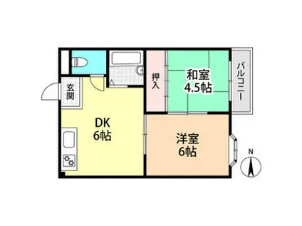 グリーンハイツ・ユコ(2DK/3階)の間取り写真