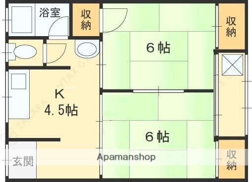 柳生文化(2K/2階)の間取り写真