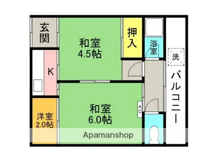 田井町21文化(3K/1階)の間取り写真