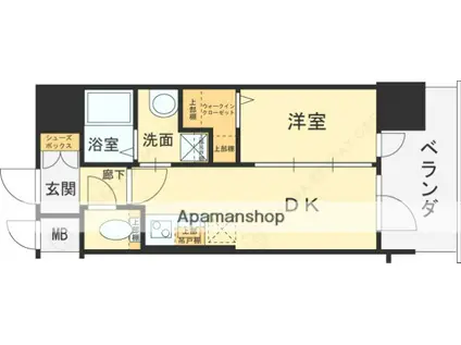 エステムコート大阪プリューム(1DK/6階)の間取り写真