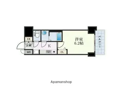 プレサンス福島ミッドエル(1K/3階)の間取り写真