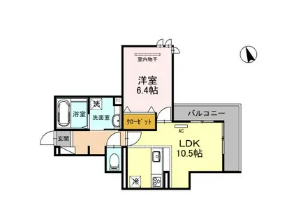 ヴィクトワール 庄(1LDK/3階)の間取り写真