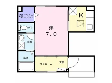 メゾン グランシャン(1K/1階)の間取り写真