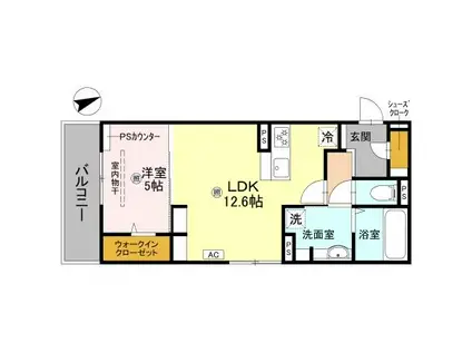 D-RESIDENCE上甲子園(1LDK/2階)の間取り写真