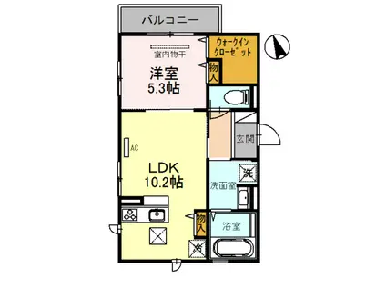 SOLEADO鳴尾(1LDK/1階)の間取り写真
