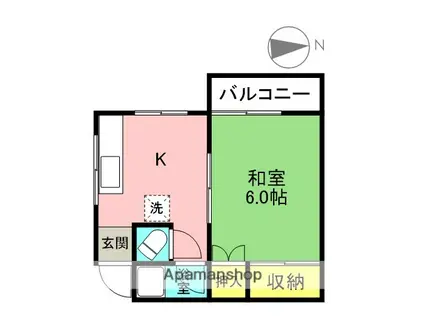 三宝マンション(1K/2階)の間取り写真