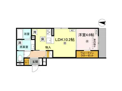 MAISON DE 青木(1LDK/1階)の間取り写真