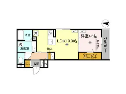 MAISON DE 青木(1LDK/2階)の間取り写真