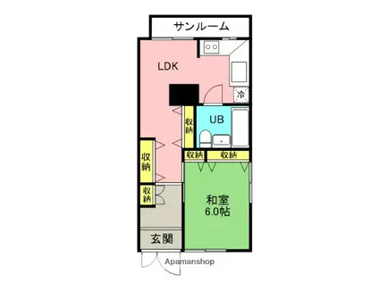 阪神電鉄本線 久寿川駅 徒歩5分 2階建 築40年(1LDK)の間取り写真