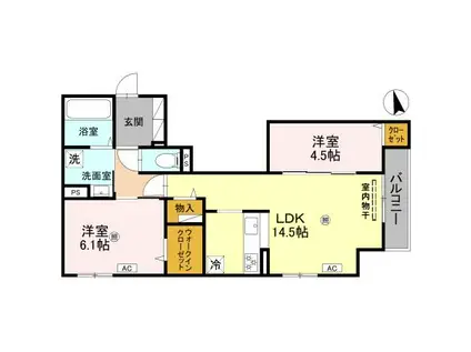 メゾン・ド・プティエル今津(2LDK/2階)の間取り写真