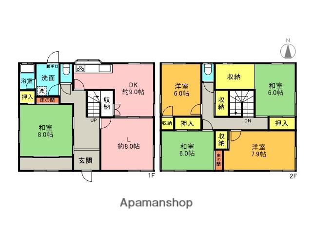 阪神電鉄本線 芦屋駅(阪神) 徒歩19分 2階建 築42年(5LDK)の間取り写真