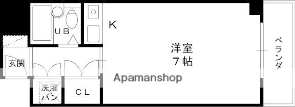 メゾンドアンブラッセ(ワンルーム/2階)の間取り写真