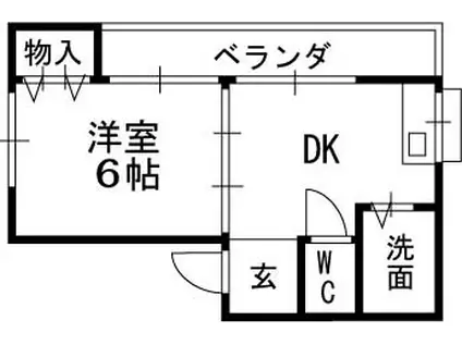 ST山本(1DK/2階)の間取り写真