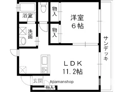 トリニティーコート(1LDK)の間取り写真
