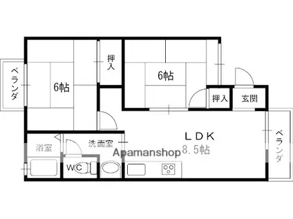 セジュール・ティー・エムⅠ(2LDK/1階)の間取り写真
