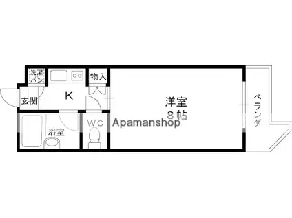 エルヴィゴール西宮北口(1K/2階)の間取り写真