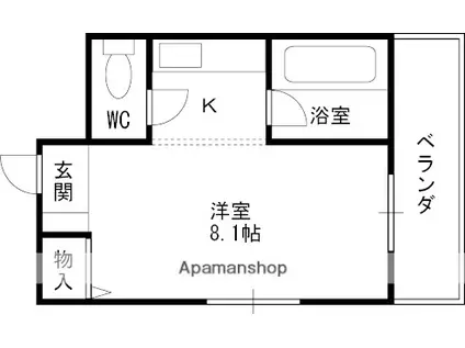 アム-ルコート(1K/2階)の間取り写真