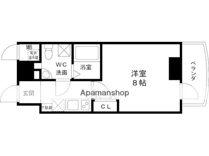S-FORT西宮(1K/10階)の間取り写真