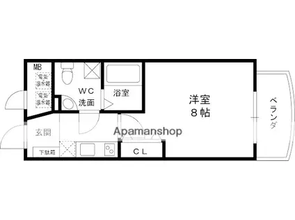 S-FORT西宮(1K/9階)の間取り写真