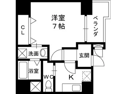 ラ・ヴィータ(1K/8階)の間取り写真