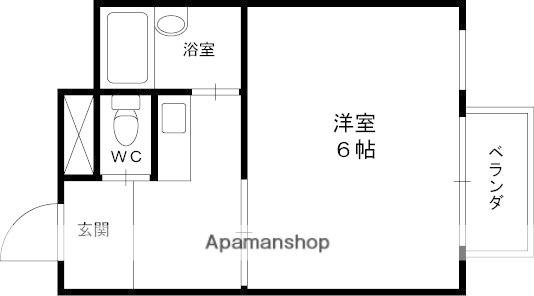 ホワイエ甲子園(1K/2階)の間取り写真