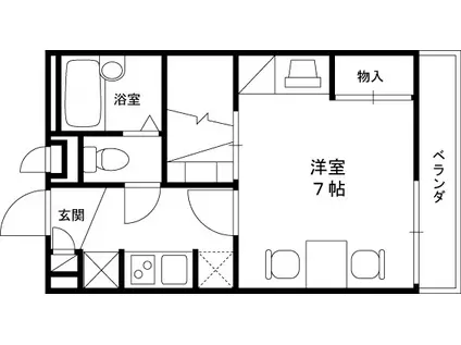 レオパレス月見橋(1K/2階)の間取り写真