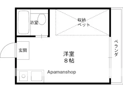 コーポ尾上(ワンルーム/3階)の間取り写真