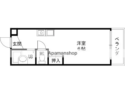 レオハイム長尾Ⅲ(ワンルーム/2階)の間取り写真