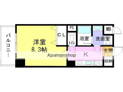 クレイントトヤミチ(1K/3階)の間取り写真