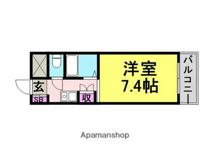 ラ・メール南塚口(1K/4階)の間取り写真