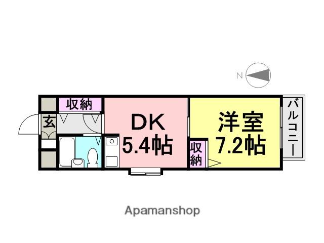 ロイヤルメゾン塚口南2(1DK/2階)の間取り写真