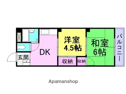 ノース大庄(2DK/3階)の間取り写真